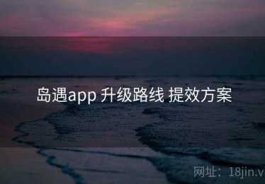 岛遇app 升级路线 提效方案