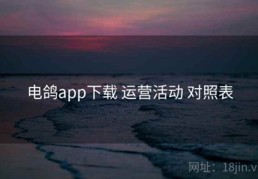 电鸽app下载 运营活动 对照表