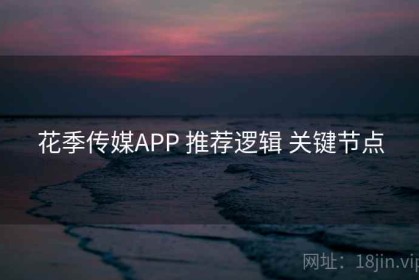 花季传媒APP 推荐逻辑 关键节点