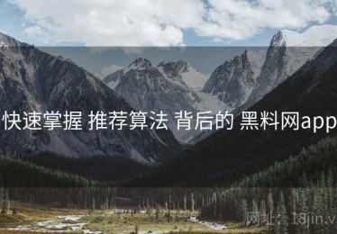 快速掌握 推荐算法 背后的 黑料网app