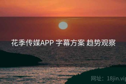 花季传媒APP 字幕方案 趋势观察