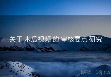 关于 木瓜视频 的 审核要点 研究