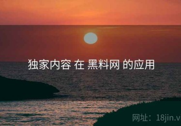 独家内容 在 黑料网 的应用