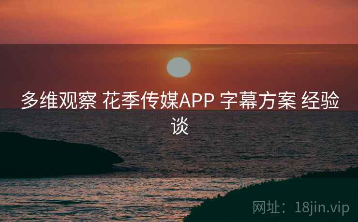 多维观察 花季传媒APP 字幕方案 经验谈 多维观察 花季传媒APP 字幕方案 经验谈